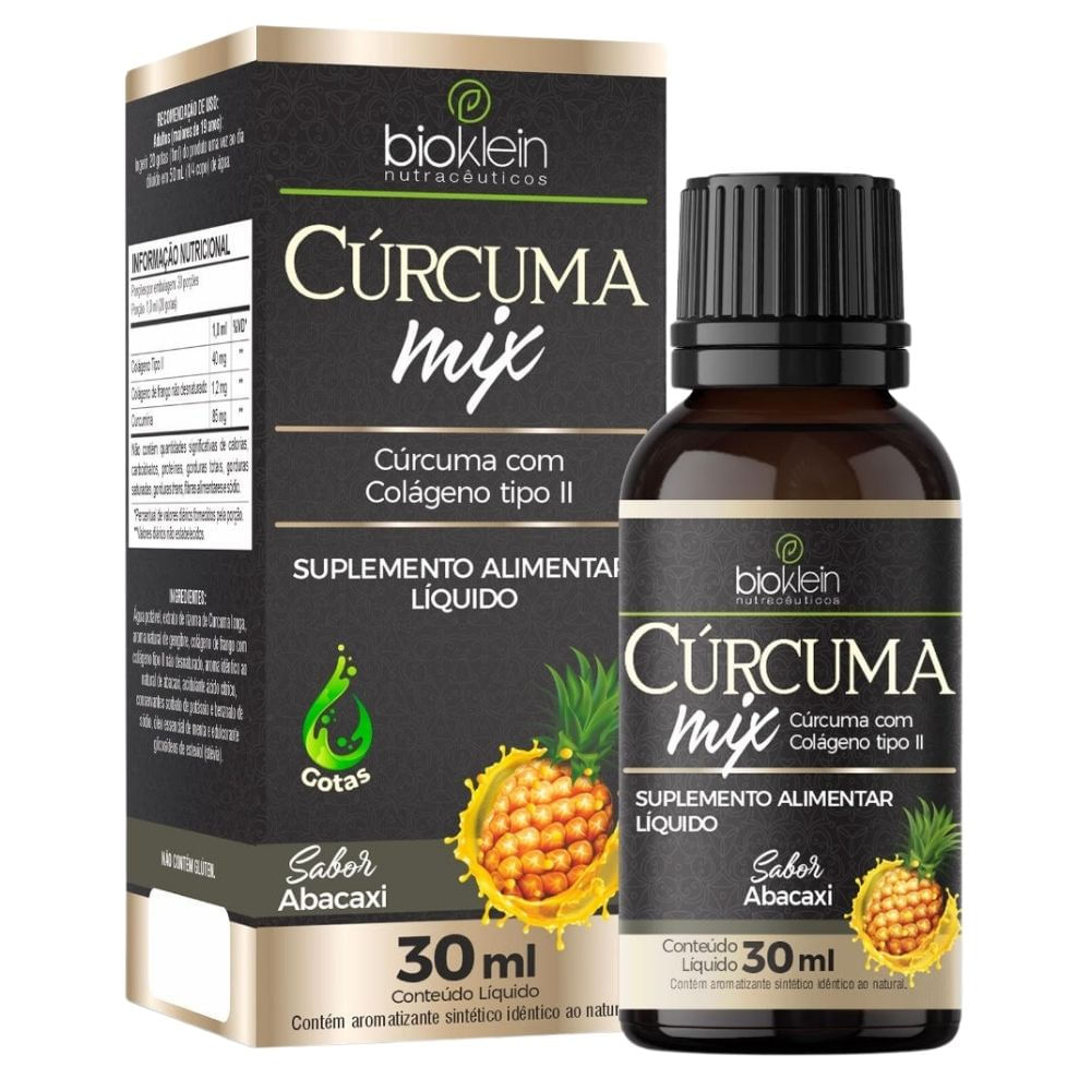 Cúrcuma Mix (Cúrcuma com Colágeno Tipo 2) 30ml - Bioklein