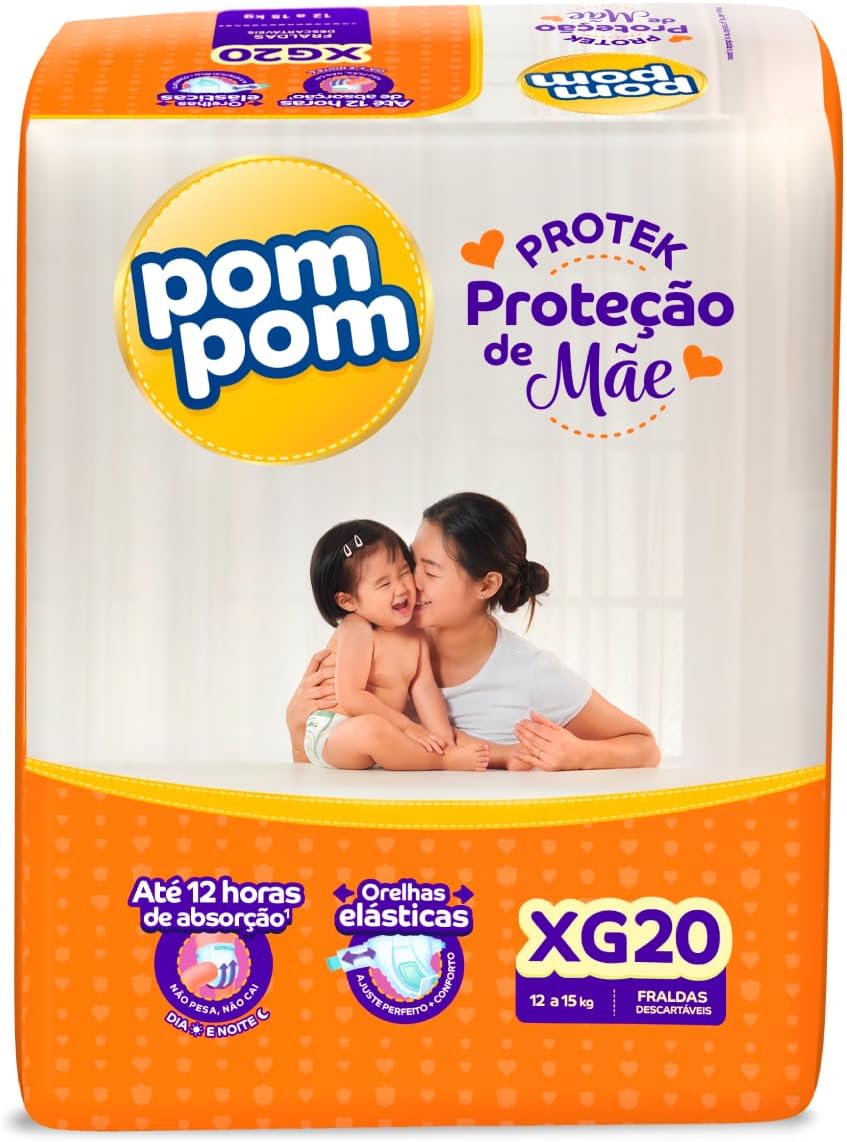 Fralda Pom Pom Protek Proteção de Mãe XG 20 Unidades