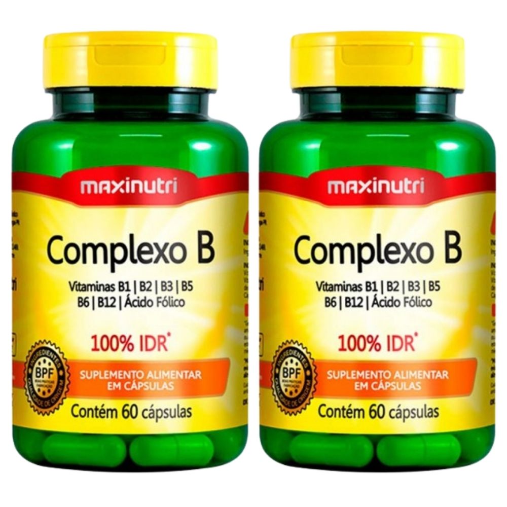KIT 2X Vitaminas do Complexo B - 100% IDR - 60 cápsulas - Maxinutri