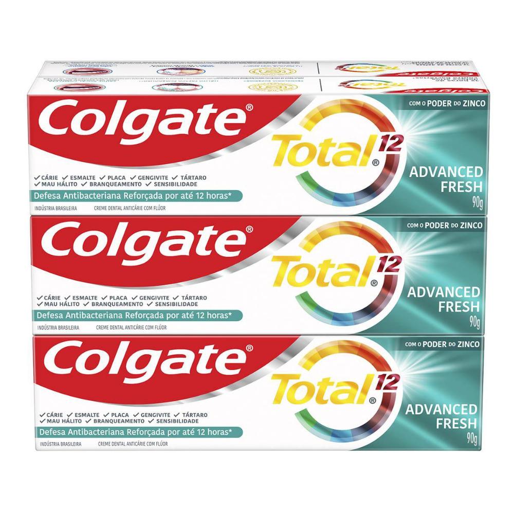 Creme Dental Colgate Total 12 Whitening & Advanced Fresh 90g - Leve 6 Pague 5
