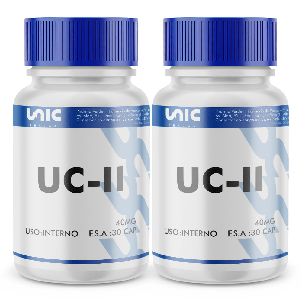 Kit com 2 Frascos de UC-II (Colágeno Tipo 2) 40mg - 30 Cápsulas cada