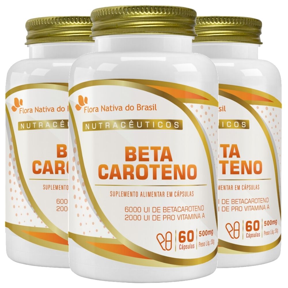 KIT 3X Beta Caroteno 60 cápsulas - Flora Nativa