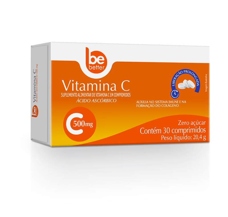 Suplemento Alimentar Be Better Vitamina C 500mg 30 Comprimidos Liberação Prolongada