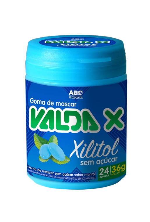 Goma De Mascar Valda X - Sabor Mentol 36g