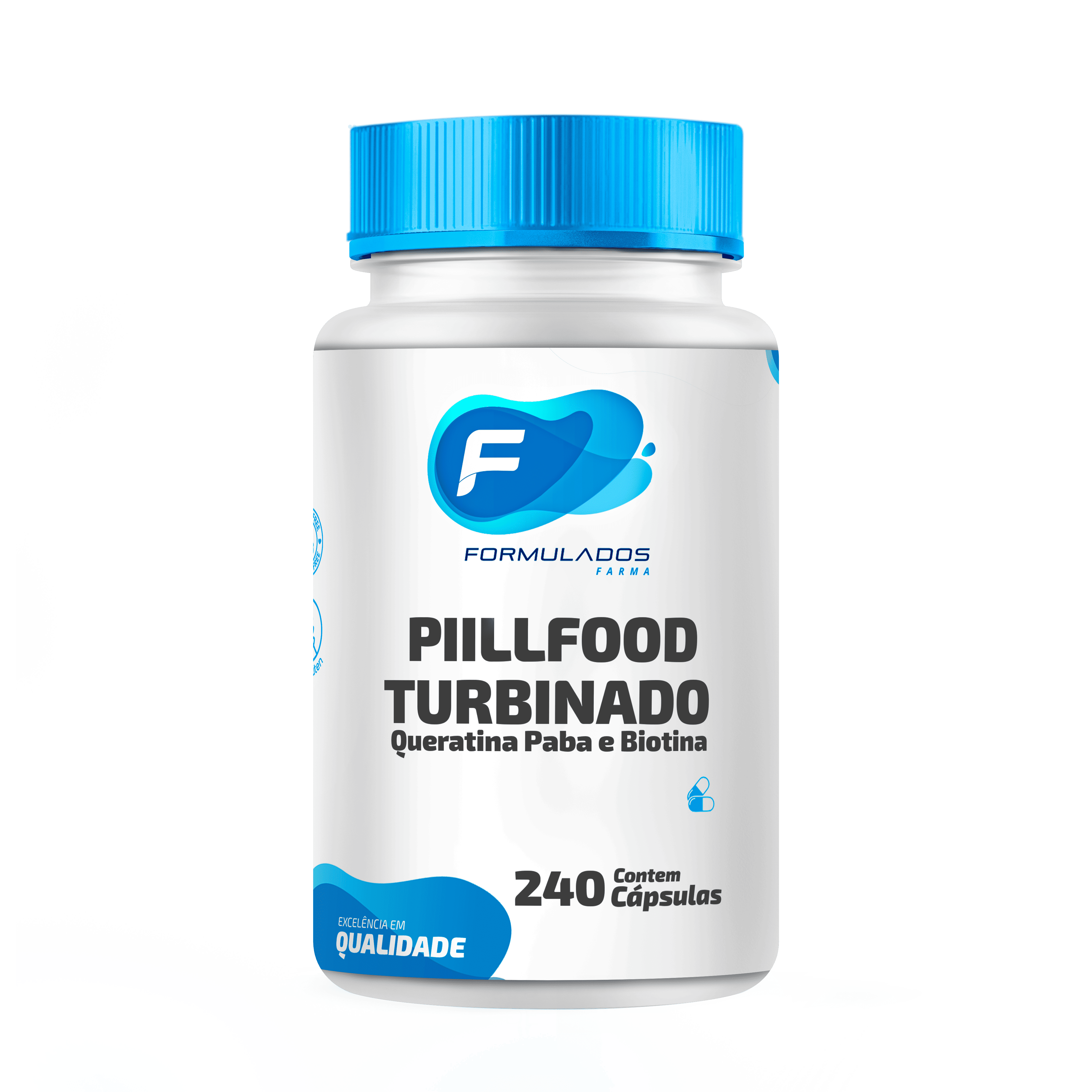 Pill Food Turbinado - Com Queratina, PABA, Biotina - 240 Cápsulas