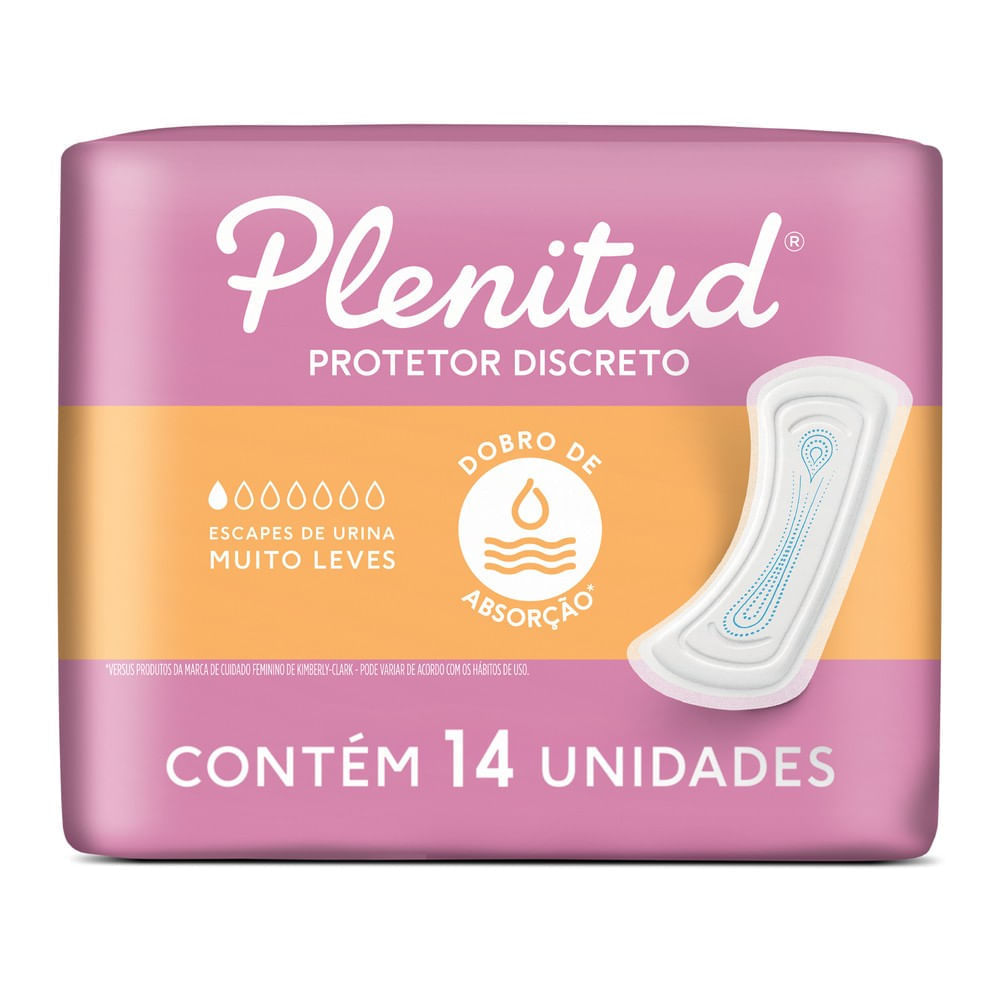 Protetor Diário Plenitud Femme Discreto Incontinência Urinária Muito Leve 14 Unidades
