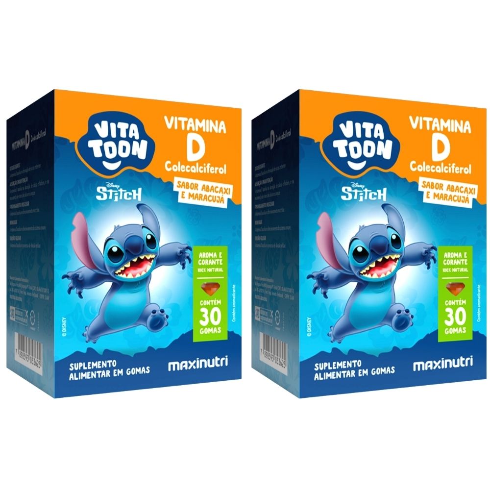 Kit 2x Vitamina D3 Kids Vitatton Stitch 30 gomas - Maxinutri