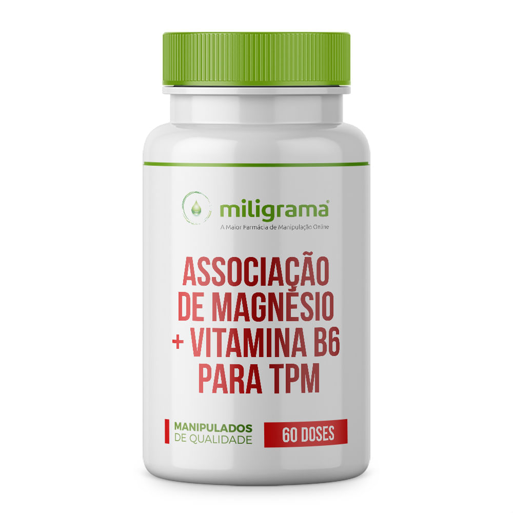 Associação de Magnésio + Vitamina B6 para TPM - 60 Doses