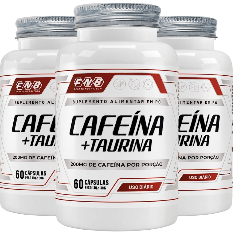 KIT 3X Cafeína + Taurina 60 cápsulas - FNB Sports