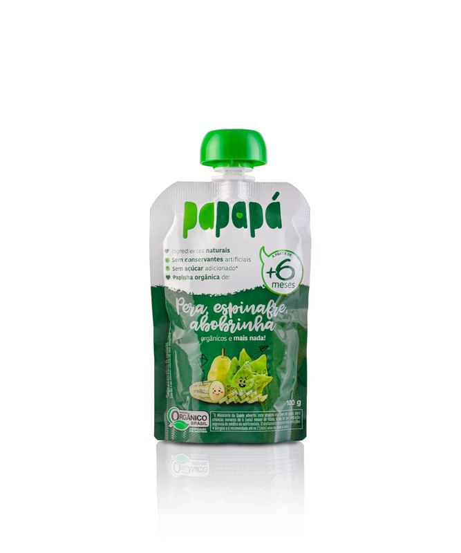 Papinha - Pera, Espinafre e Abobrinha - Papapá 100g