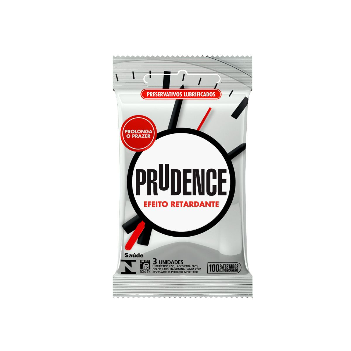 Preservativo Prudence Efeito Retardante Lubrificado 3 Unidades