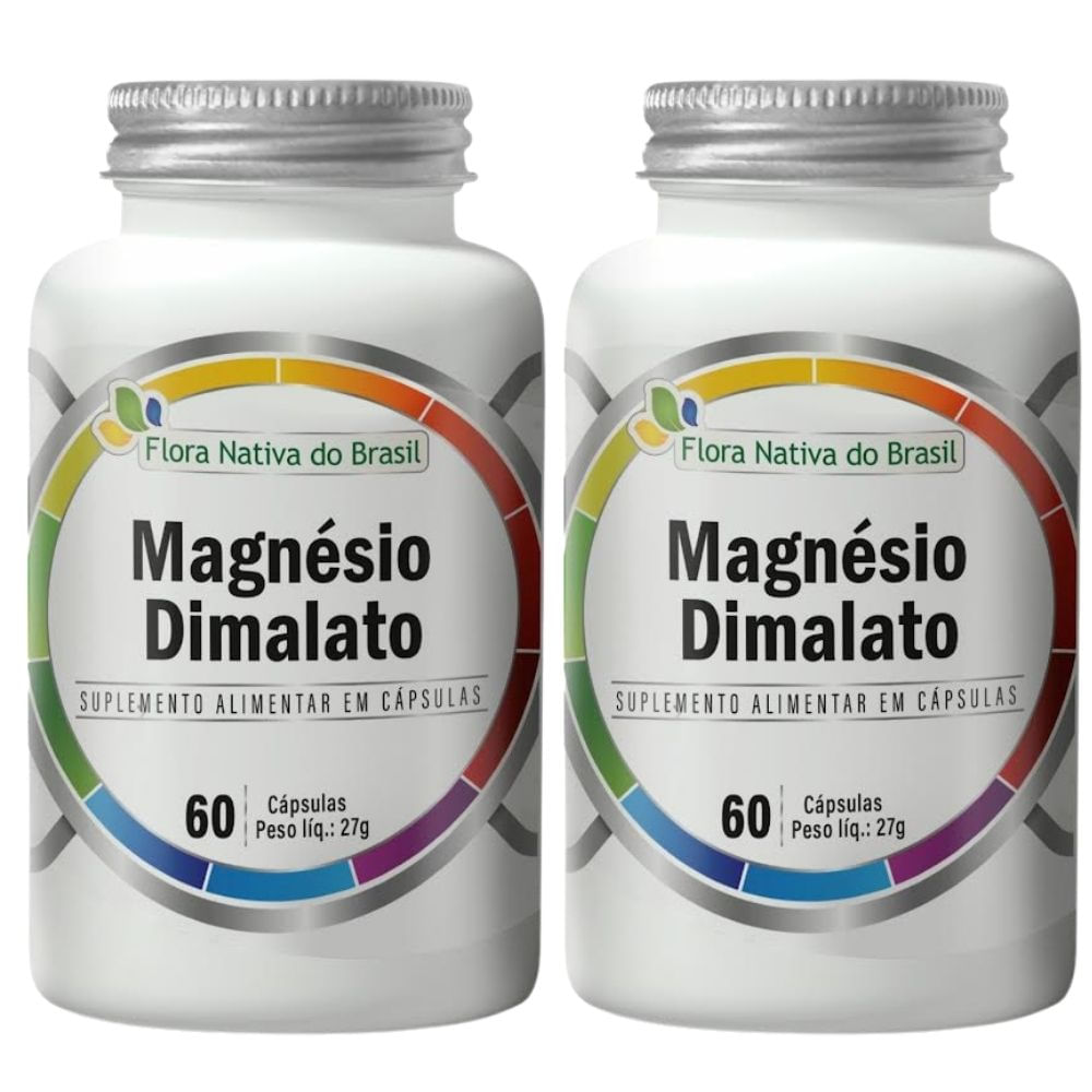 KIt 2X Magnésio Dimalato 60 cápsulas - Flora Nativa