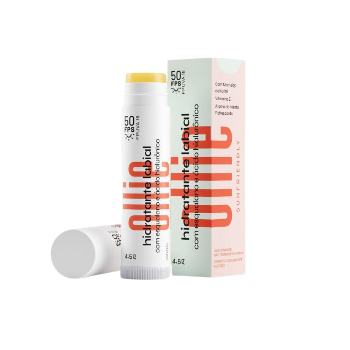 Hidratante Labial Ollie Menta Refrescante Proteção Fps50 4,5g