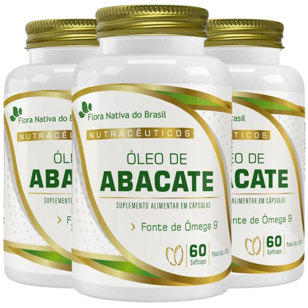 KIT 3X Óleo de Abacate 1000mg 60 cápsulas - Flora Nativa