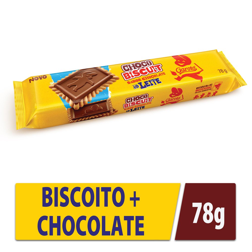 Biscoito Choco Biscuit Garoto Sabor Chocolate ao Leite 78g
