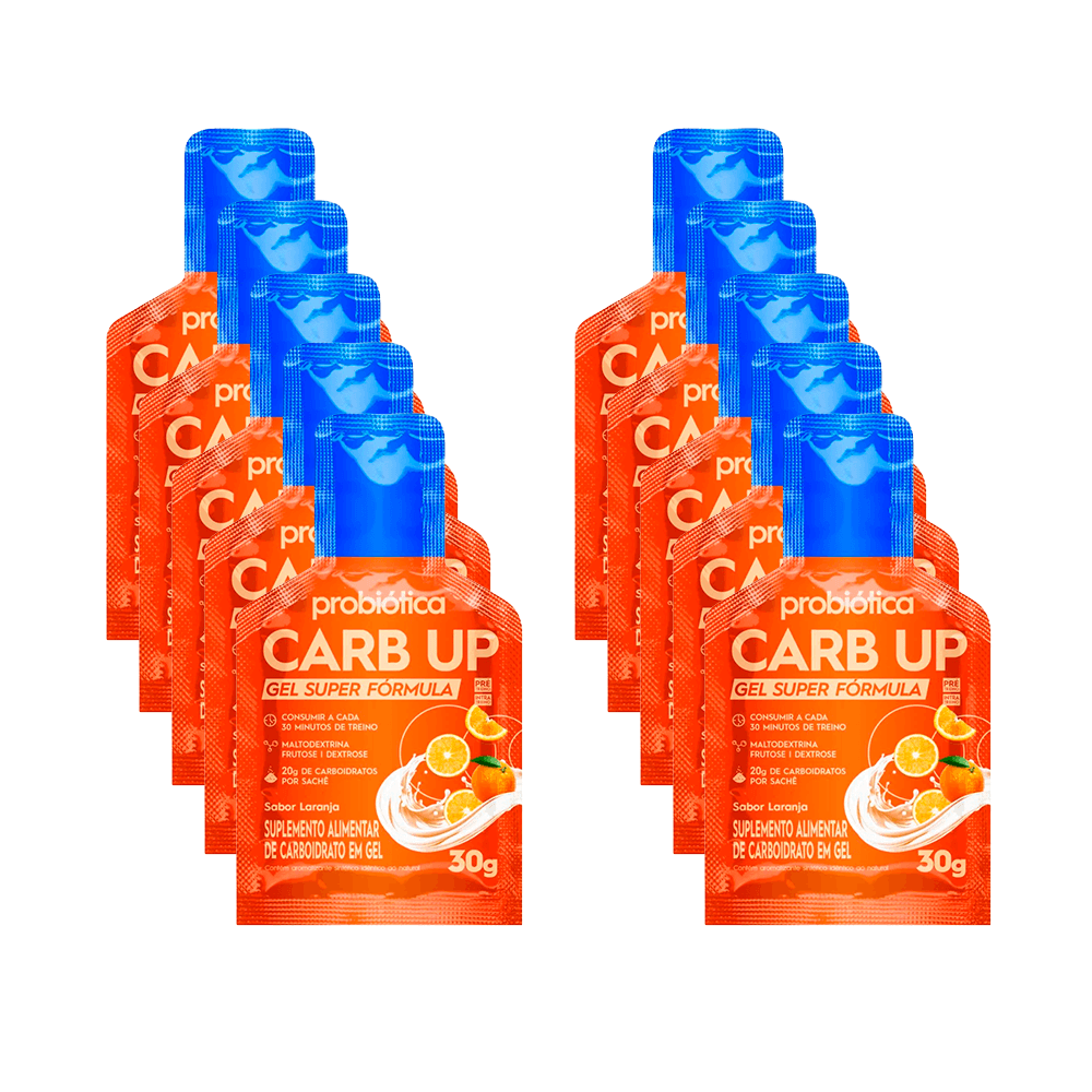 Kit Probiótica Carb Up Gel De Carboidrato Sabor Laranja 30g 10 Unidades