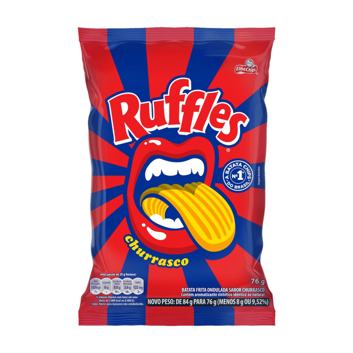 Batata Frita Ondulada Ruffles Churrasco Elma Chips 68g