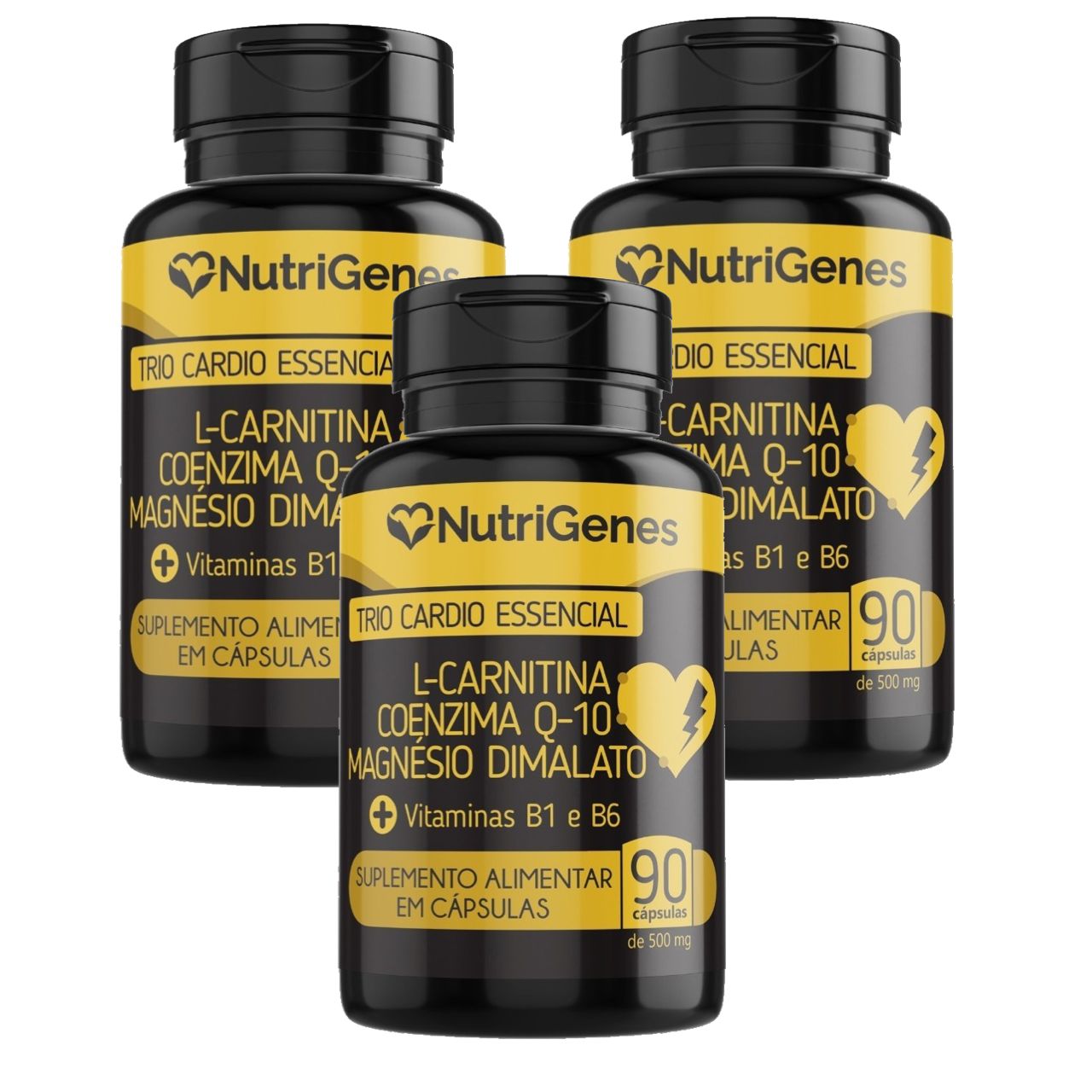 3x Trio Cardio- Magnésio- COQ10- L- Carnitina- Nutrigenes