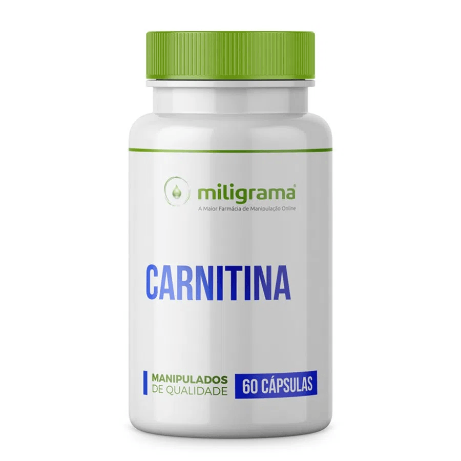 Carnitina 500mg 60 Cápsulas Transforma Gordura em Energia
