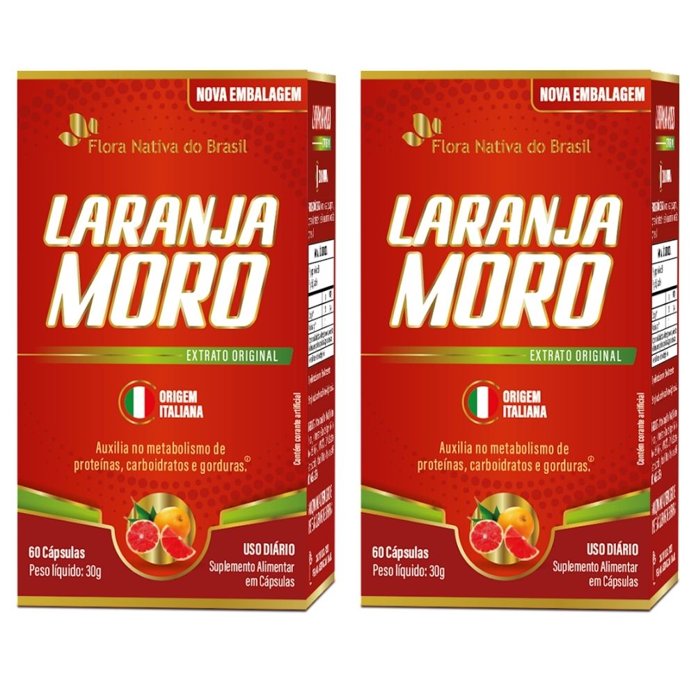 KIT 2X Laranja Moro com Picolinato de Cromo 500mg 60 cáps - Flora Nativa