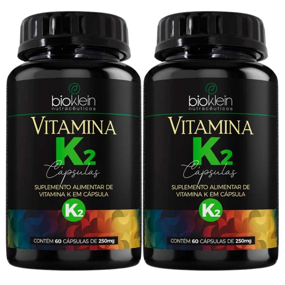 KIT 2X Vitamina k2 (Menaquinona-7) 100% IDR 60 cápsulas - Bioklein