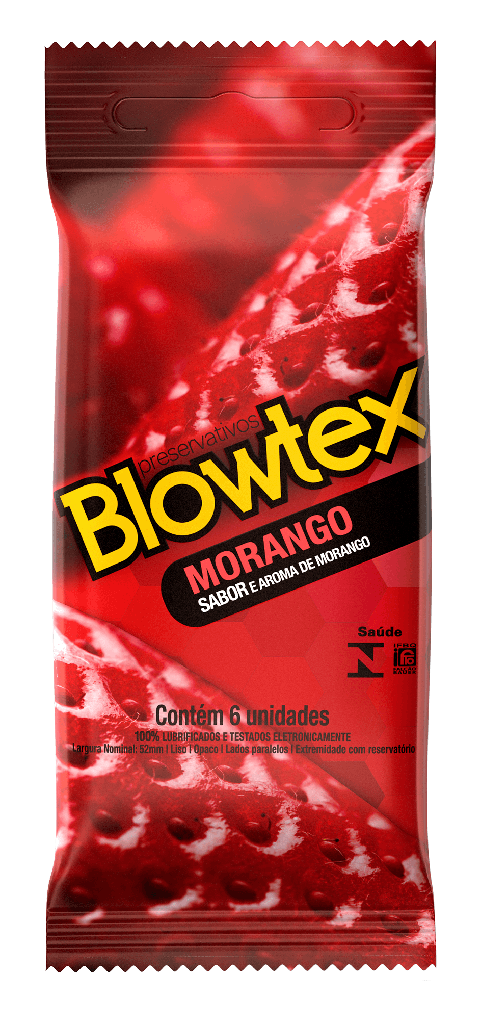 Preservativo Blowtex Lubrificado Sabor Morango 6 Unidades