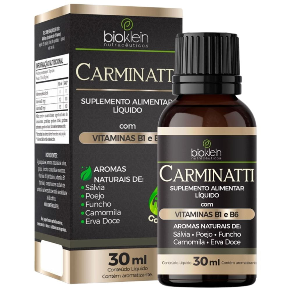 Carminatti 30ml - Bioklein | Extrato com Sálvia, Poejo, Funcho, Camomila e Erva-Doce