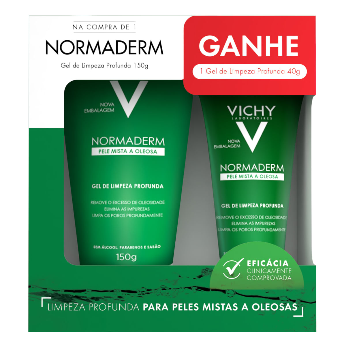Kit Gel de Limpeza Facial Vichy Normaderm Profunda 150g + 40g