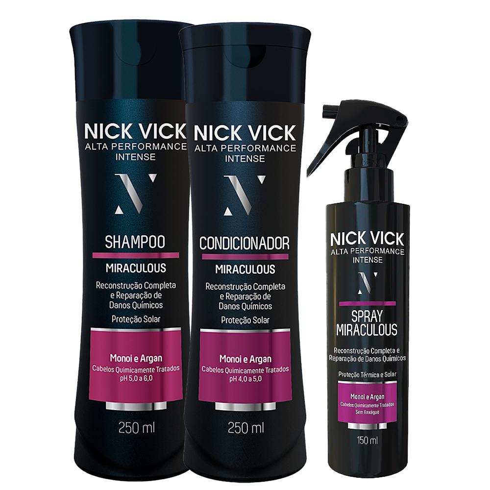 Kit Nick Vick Reestruturador - Shampoo - Condicionador - Spray