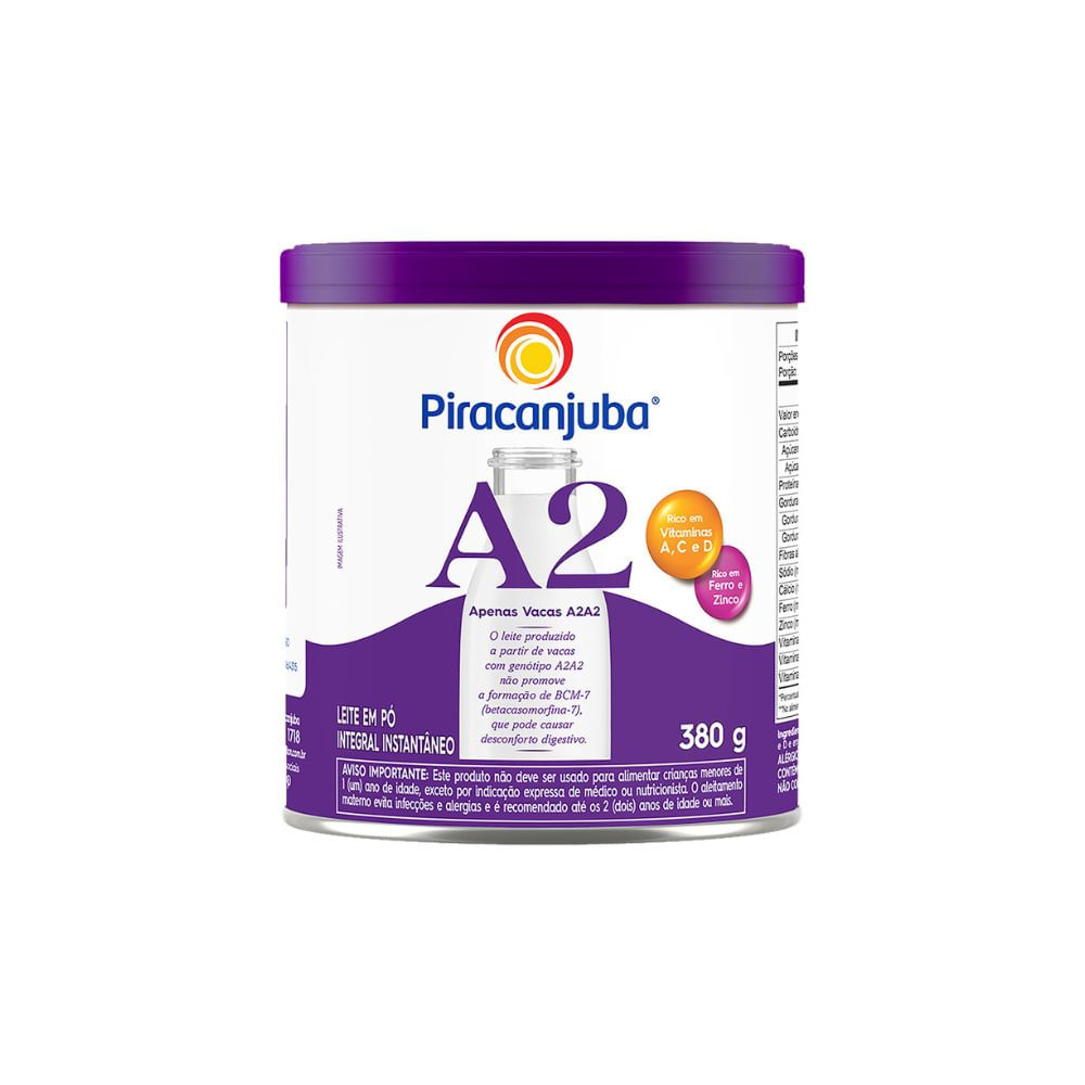 Leite Em Pó Instantâneo Piracanjuba Tipo A2 Integral 380g