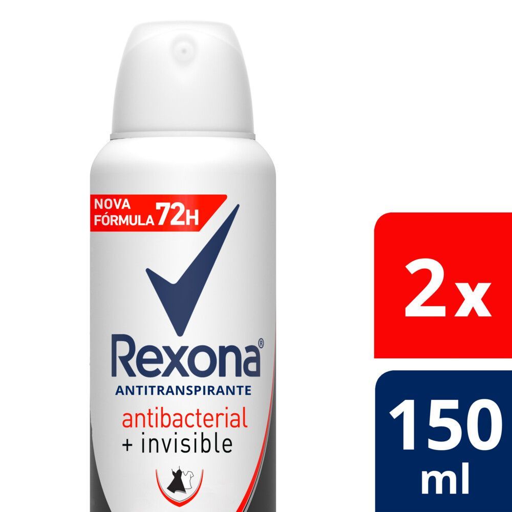 Kit Com 02 Desodorante Rexona Antibacterial Women Aerossol 90g 50% De Deasconto Na Segunda Unidade
