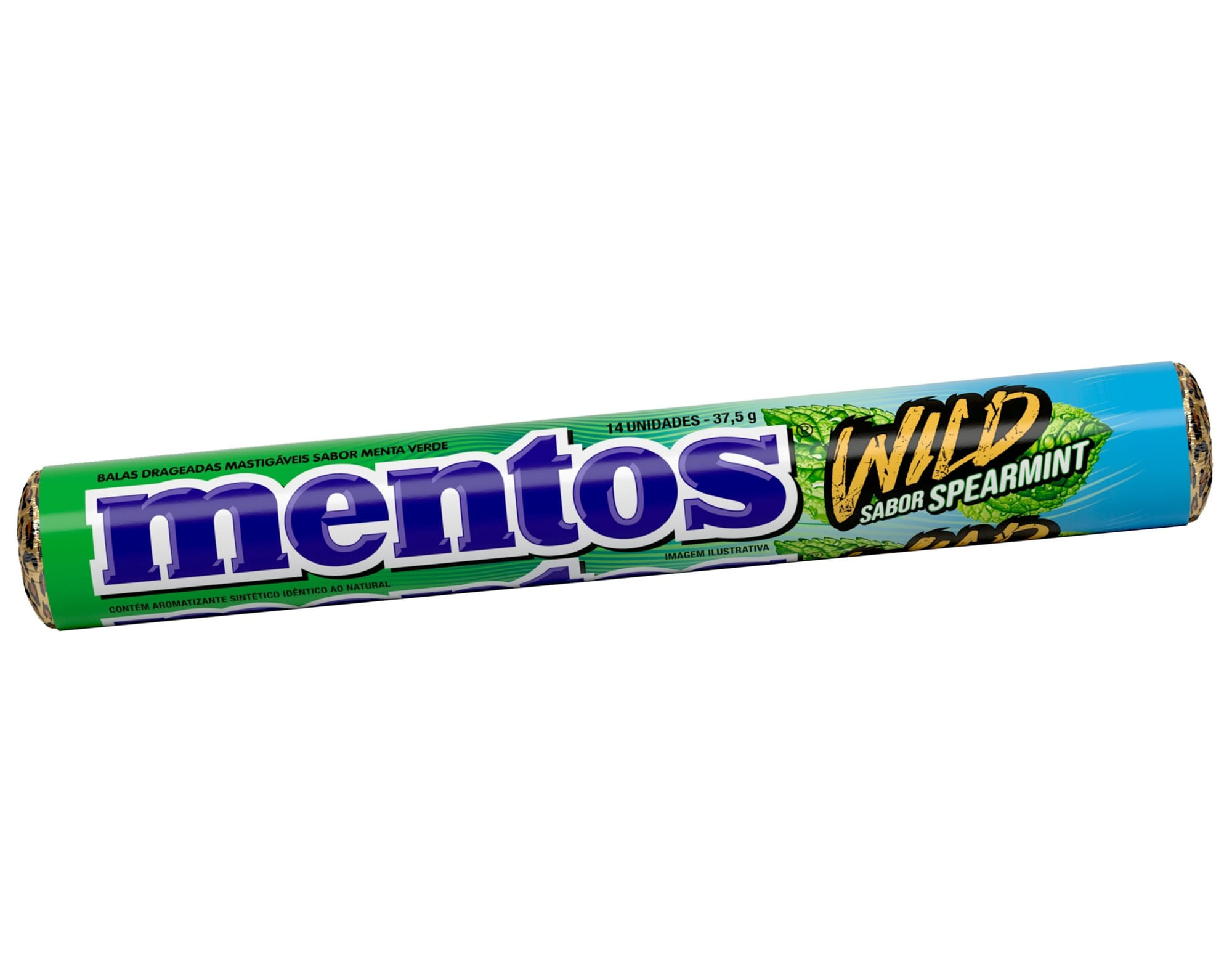 Bala Mentos Wild Sabor Spearmint 37,5g