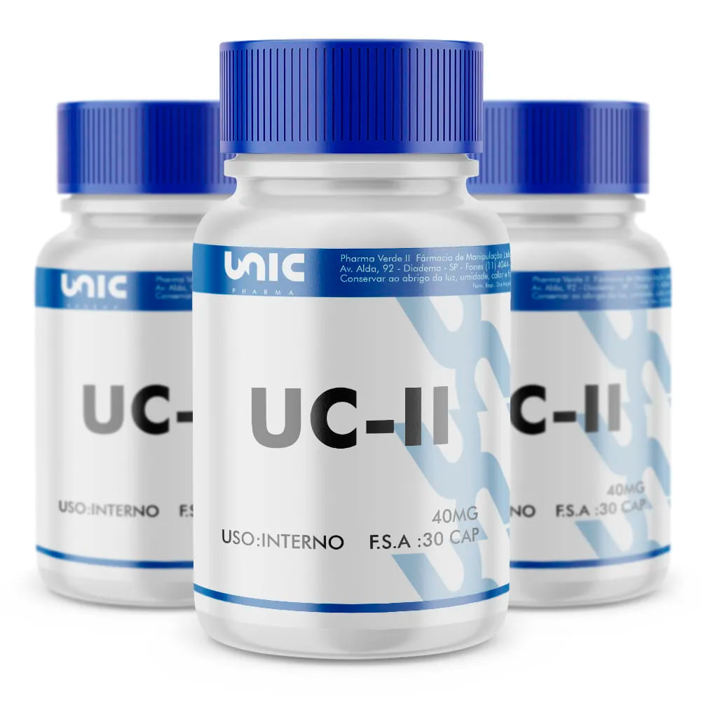 Kit com 3 Frascos de UC-II (Colágeno Tipo 2) 40mg - 30 Cápsulas