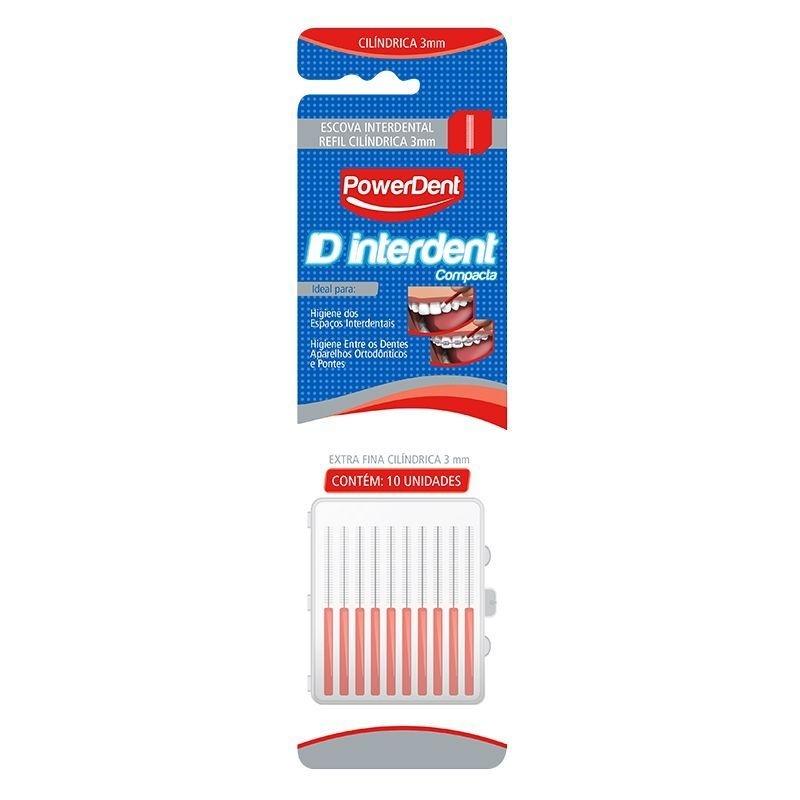 Escova Interdental Cilíndrica Extra Fina 3mm Powerdent (Vermelha)