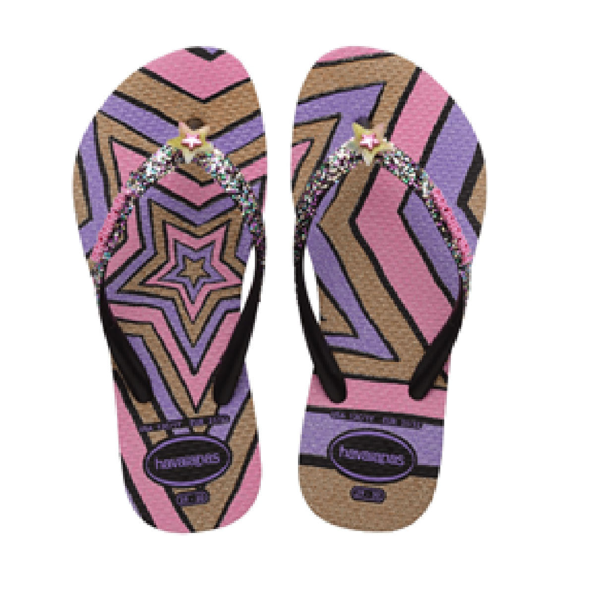 Sandálias Havaianas Kids Slim Glitter Ii Tamanho 33/34