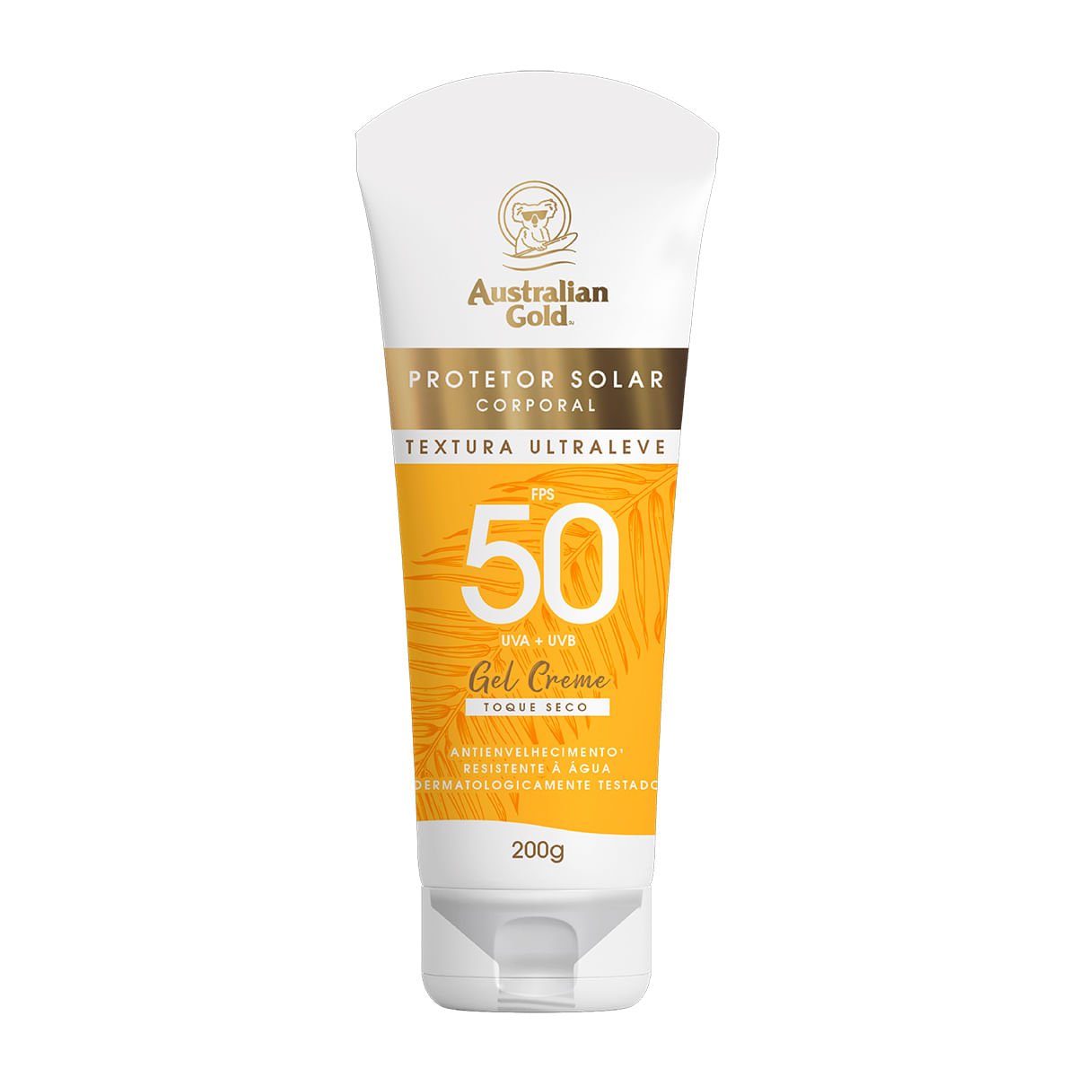 Protetor Solar Australian Gold FPS50 Toque Seco Gel Creme 200g