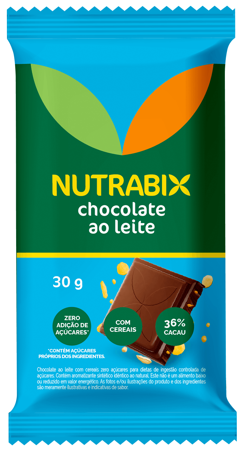 Chocolate Nutrabix Ao Leite Com Cereais Zero Açucar 22g