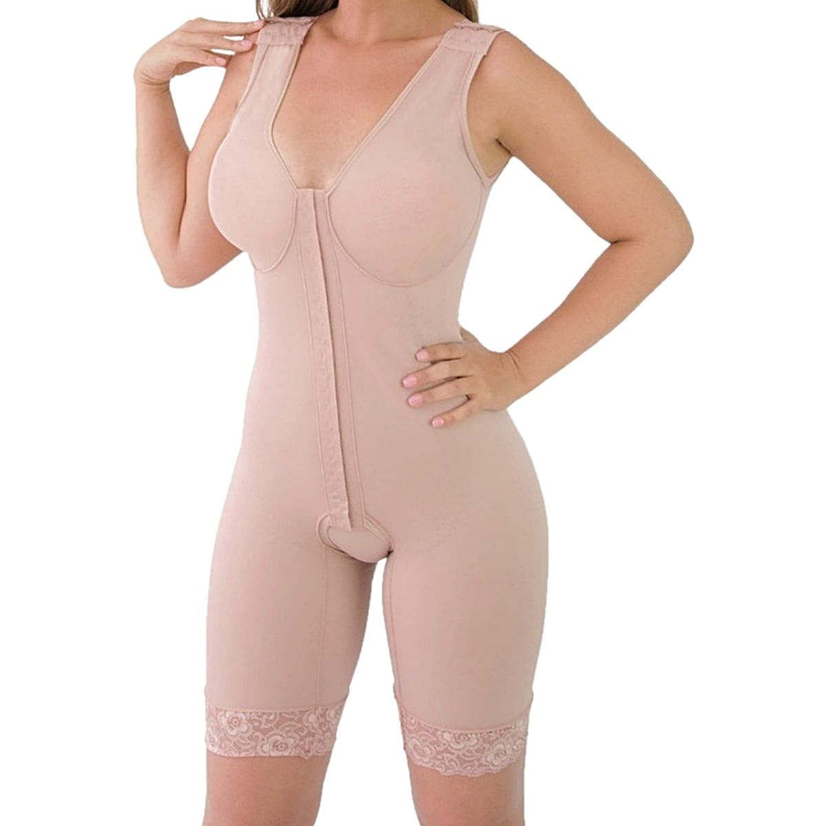 Cinta Compressiva Modeladora MHM 1/2 Perna Bege Tamanho 44
