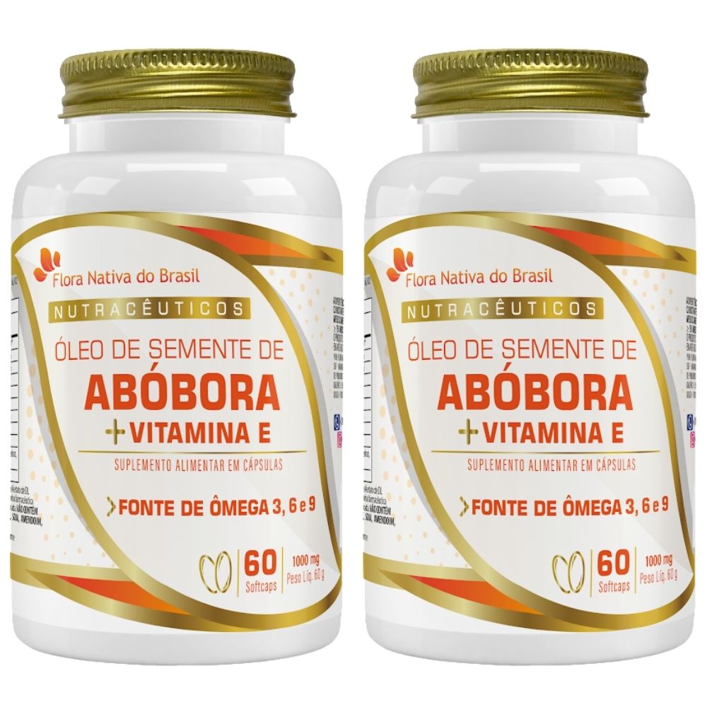 KIT 2X Óleo de Semente de Abóbora 1000mg 60 cápsulas - Flora Nativa