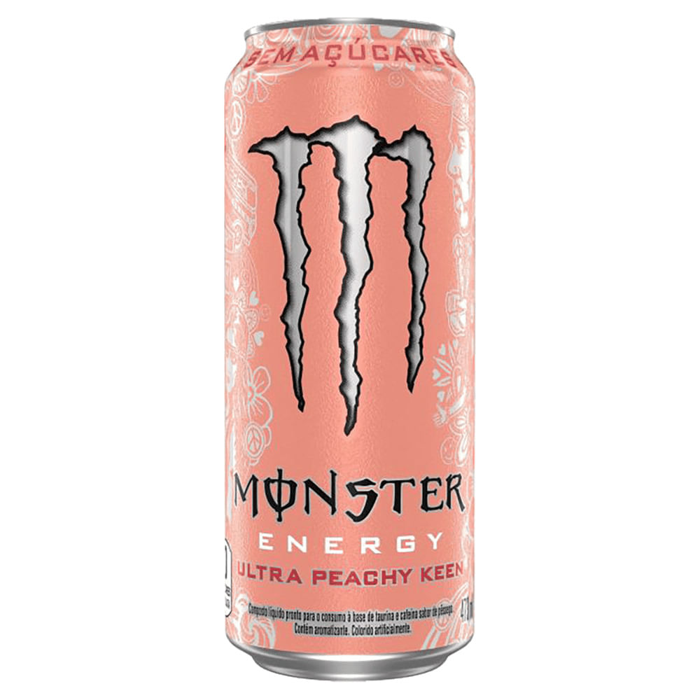 Energético Monster Energy Zero Açúcar Sabor Ultra Peachy Keen 473ml