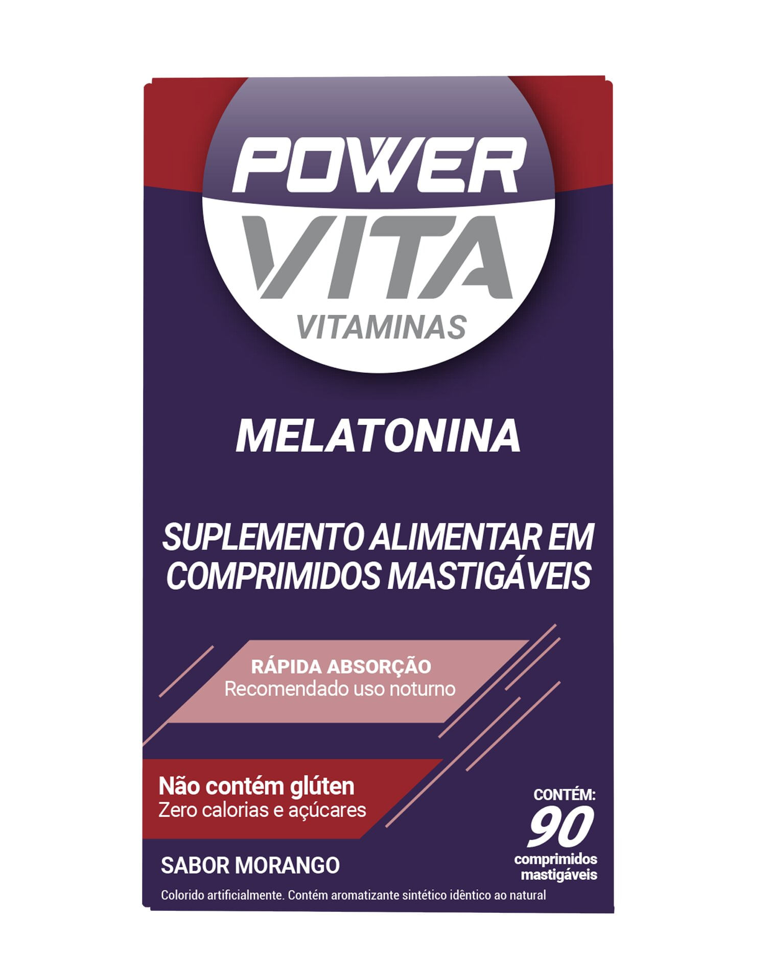 Power Vita Melatonina 0,21mg Com 90 Comprimidos Mastigáveis