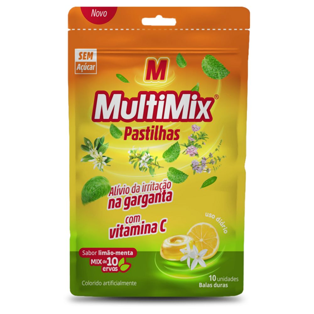 Multimix Gripes E Resfriados Adulto Limão-Menta 10 Balas Duras