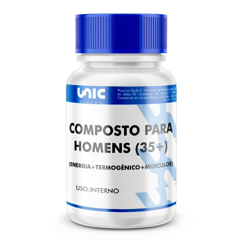 Composto para Homens 35 + (Energia + Termogênico + Massa Muscular) - 30 cáps