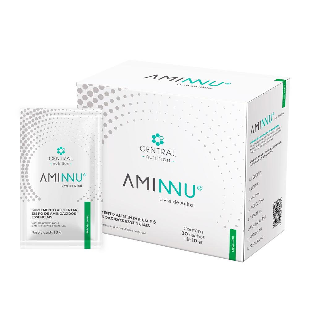 Aminnu EAAs Sem Xilitol - Sabor Limão - 10g - 30 Sachês - Central Nutrition