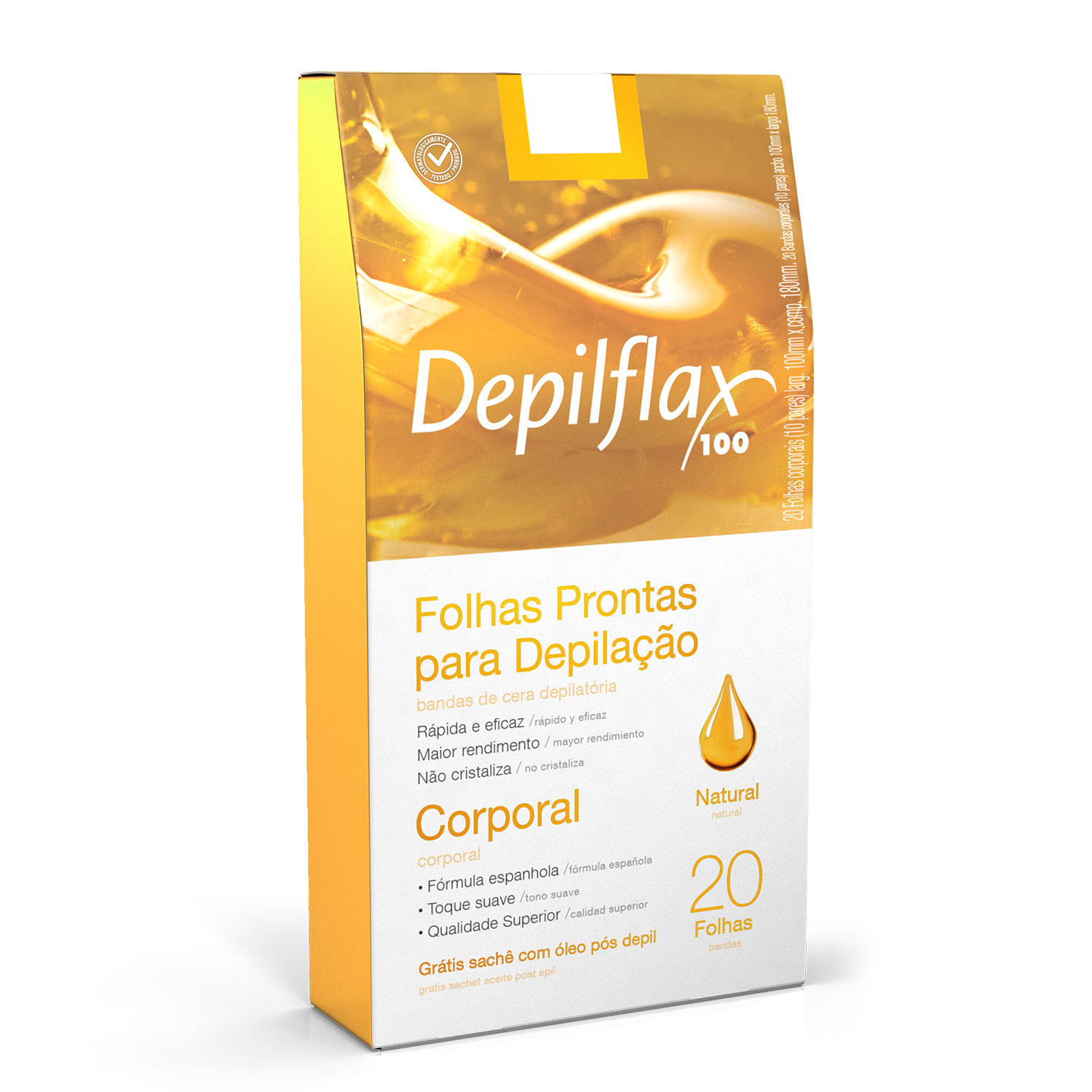 Depilflax Folhas Corporais Natural C/20 Unidades