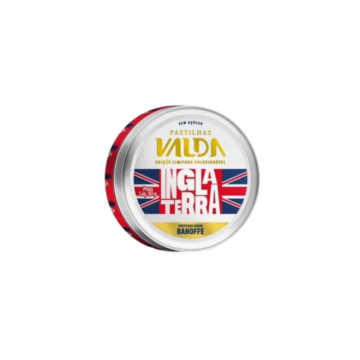 Bala Valda Campeões Inglaterra Sabor Banoffee 50g Edição Limitada