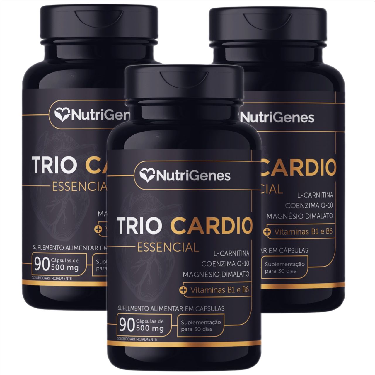 Trio Cardio - Magnésio, COQ10 e L-Carnitina - 3 Unidades - Nutrigenes