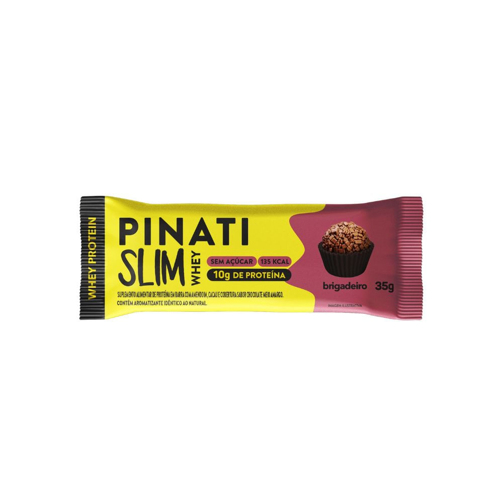 Suplemento Alimentar Em Barra Pinati Slim Whey Brigadeiro 10g Proteína 35g