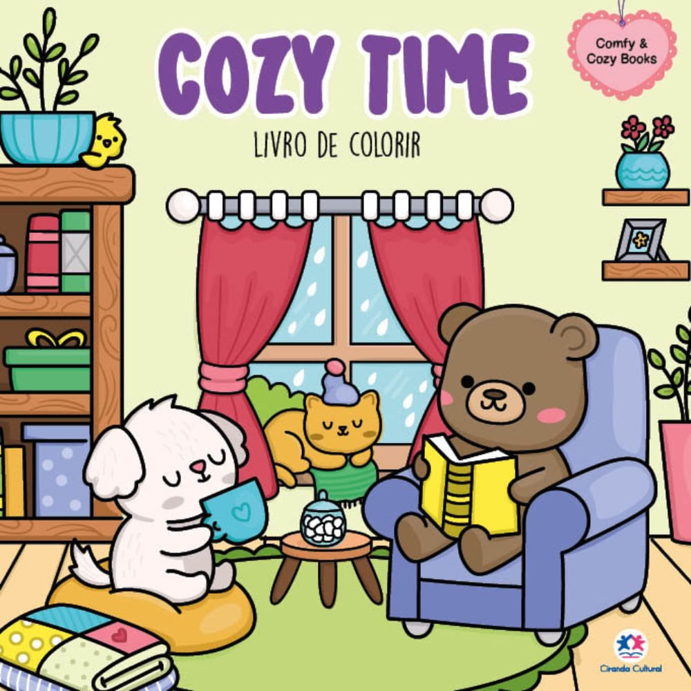 Livro De Colorir Cozy Time Infantil Comfy Days 48 Páginas