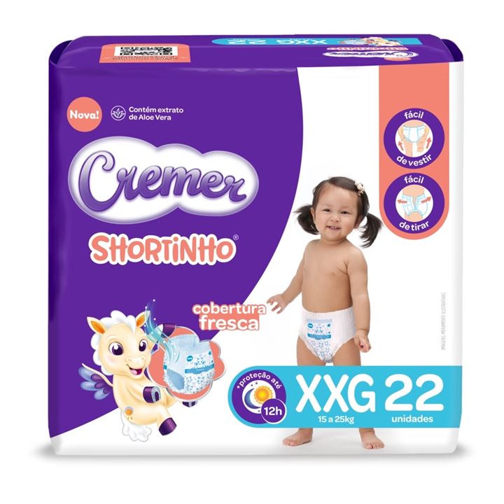 Fralda Cremer Shortinho XXG 22 Unidades